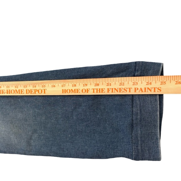 Faherty Wide Leg Crop Denim Jeans Stretch Terry Blue Size 26 - Picture 6 of 7